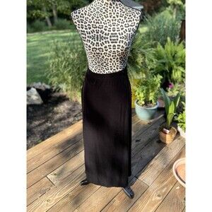 Susan Graver Skirt Women’s Large Black Velvet Midi Goth Cocktail Holiday